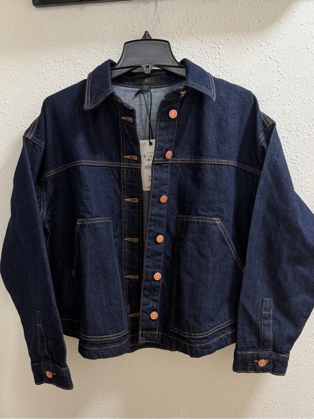 Zara Women’s Oversize Dark Blue Denim Jacket